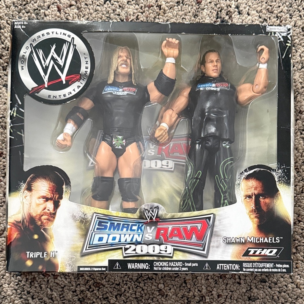 WWE SmackDown vs Raw 2009 Figures Collectible Shawn Michaels Triple H Wrestling